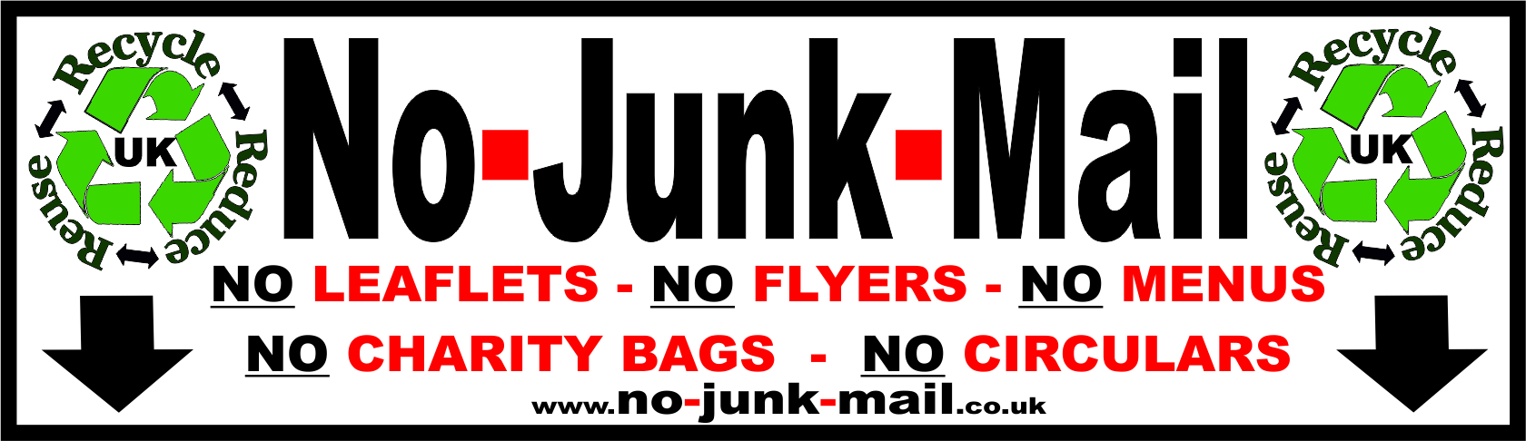 No Junk Mail Sign, No Junk Mail Sticker, Junk Mail Sign, Junk Mail Sticker, Stops Junk Mail, No Junk Mail Letterbox Sticker by www.no-junk-mail.co.uk