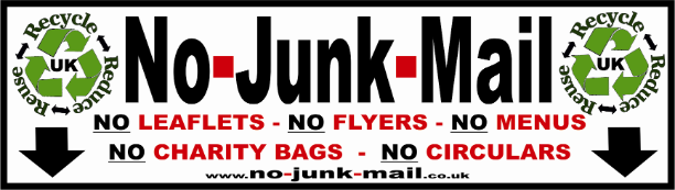 No Junk Mail Sign, No Junk Mail Vinyl Decal Self Adhesive Sticker, No Junk Mail, How To Stop Junk Mail, UK, Britain 