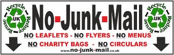 (No Junk Mail Sign Ref ID NJM ) No Junk Mail Sign, No Junk Mail Letterbox Sticker, Free, Vinyl Decal Label, How To Stop UK Junk Mail, Self Adhesive No Junk Mail Sign/Sticker, Stick On. Front Door, Window Sticker, no junk mail sign uk, Buy, Purchase, Suppliers, selection, Unwanted Mail, Addressed Mail Only